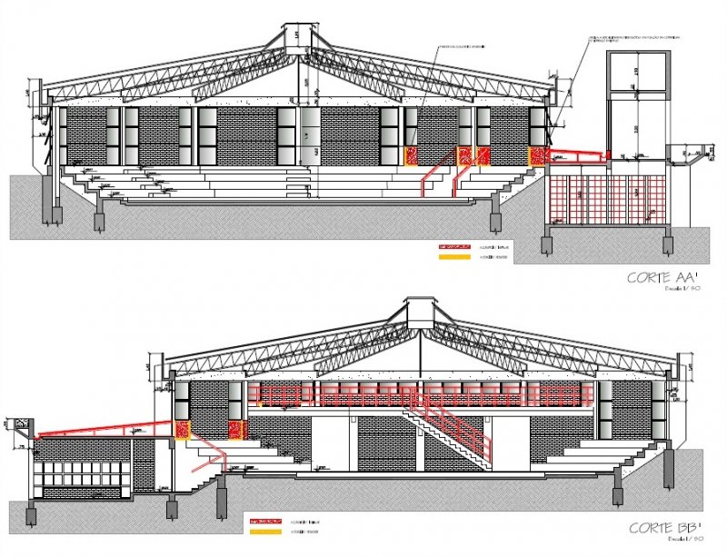 Reforma do Bombril prevê substituição de telhado, piso, revestimento e melhorias na instalação elétrica e hidráulica - Foto: Ilustração Escritório da Cidade