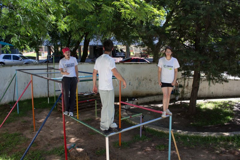 Parque Itaimbé começou a ser preparado nesta terça para encontro de Parkour, em abril/Foto: Vitor Mirailh