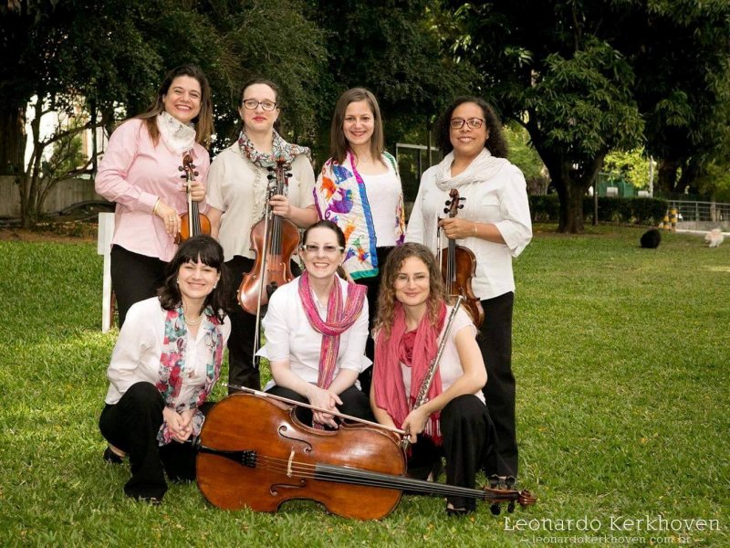 Grupo instrumental formado só por mulheres se apresenta na Basílica da Medianeira (Foto: Leonardo Kerkhoven/Divulgação)