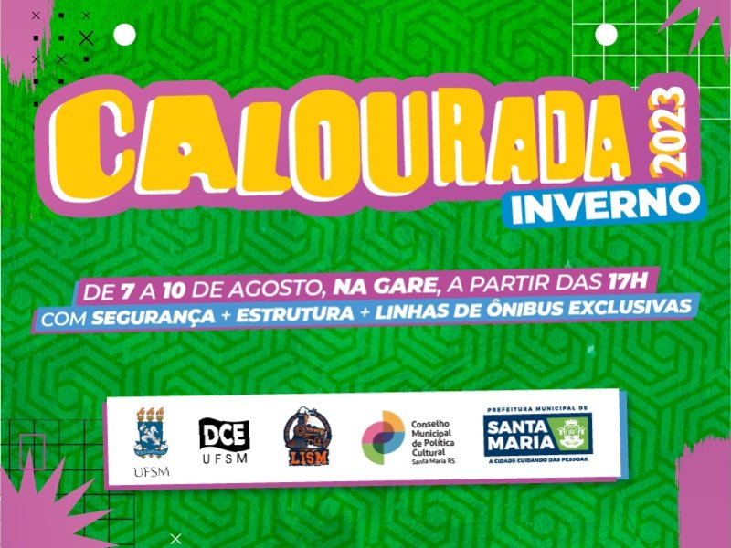 PMSM - Com shows locais e nacionais, Calourada 2023 terá mais de 25  atrações culturais em Santa Maria